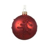 STEKLENA BUNKA DECORIS RDEČA MAT 8 CM