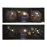 STEKLENA BUNKA DECORIS ROZA BARVE Z DEKORJEM 3/1 FI 8 CM SORT