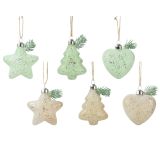 STEKLENA BUNKA DECORIS SRCE, ZVEZDA, SMEREKA 10 CM, VZOREC, SORTIRANO