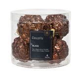 STEKLENA BUNKA DECORIS STORŽ, RJAV, FI 5 CM 6/1