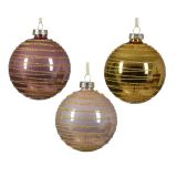 STEKLENA BUNKA DECORIS SVETLEČA Z VZORCEM FI 8 CM SORTIRANO