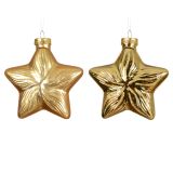 STEKLENA BUNKA DECORIS ZVEZDA, ZLATA 9.8X4X10 CM 2/1