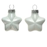 STEKLENA BUNKA DECORIS ZVEZDICA, BELA, 4.5 CM 12/1