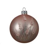 STEKLENA BUNKA ROZA Z DEKORJEM, FI 80 MM