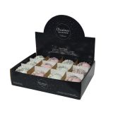 STEKLENA BUNKA V BELI/ROZA BARVI S POSIPOM, PREMER 80 MM