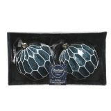 STEKLENA BUNKA ZA NOVOLETNO JELKO V TEMNO MODRI BARVI, PREMER 100 MM, 2/1