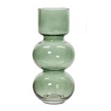 STEKLENA VAZA DECORIS RDEČA/ZELENA/BELA SORT. FI 12 CM. 26.5 CM. SORT