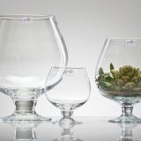 STEKLENA VAZA SANDRA RICH 23X19 CM BRANDY BALLON