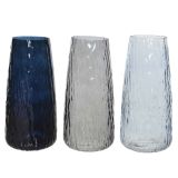 VAZA DECORIS STEKLENA, MODRA/SIVA V 21.50 CM/FI 10 CM, SORT
