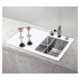 STEKLENO POMIVALNO KORITO ALVEUS CRYSTALIX 10, DESNO, BELA 860X540 MM