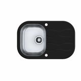 STEKLENO POMIVALNO KORITO ALVEUS WAVE 20, ČRNA 760X500 MM