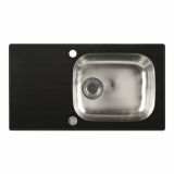 STEKLENO POMIVALNO KORITO MINES-IB S LINE, MIB-25002, ČRNA 780X435 MM