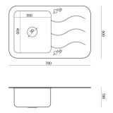 STEKLENO POMIVALNO KORITO QUADRON GLEN 211 BEL