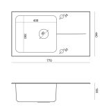 STEKLENO POMIVALNO KORITO QUADRON HUGH 111 BEL