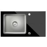 STEKLENO POMIVALNO KORITO QUADRON HUGH 111 ČRN