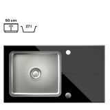 STEKLENO POMIVALNO KORITO QUADRON HUGH 111 ČRN