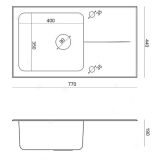 STEKLENO POMIVALNO KORITO QUADRON HUGH 111 ČRN