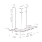 STENSKA KUHINJSKA NAPA TURBOAIR LUCREZIA IX/BL/A/90