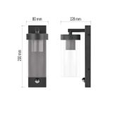 STENSKA VRTNA SVETILKA EMOS ZALA LED SENZOR1XE27 12.8X8X27 CM 15W