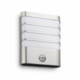STENSKA VRTNA SVETILKA PHILIPS RACCON 1X3W S SENZORJEM INOX, LED