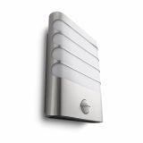 STENSKA VRTNA SVETILKA PHILIPS RACCON 1X3W S SENZORJEM INOX, LED