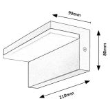 STENSKA VRTNA SVETILKA RABALUX ZARAGOZA 10W L21CM ČRNA