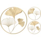 STENSKA DEKORACIJA EH 43 CM OKROGLA, GINKO, ZLATA, SORT