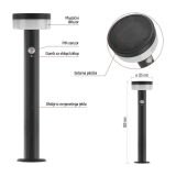 STOJEČA VRTNA SVETILKA EMOS TERION S PIR SENZORJEM 12.5 X 12.5 X 50 CM