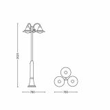 STOJEČA VRTNA SVETILKA PHILIPS 15215/42/16 PROVENCE 3X23W E27 ČRNA