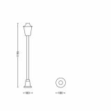 STOJEČA VRTNA SVETILKA PHILIPS 15403/86/16 HEDGE 1X53W E27 RJA