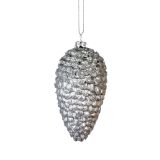 OKRASEK ZA JELKO GLOSSTYLE STORŽI 9 CM SREBRNI 3 KOSI