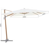 SENČNIK NATERIAL STRAN. AGORA 290X290 BEL ALU, JEKLO 250G