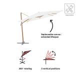 SENČNIK NATERIAL STRAN. AGORA 290X290 BEL ALU, JEKLO 250G