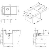 NERJAVNO POMIVALNO KORITO ALVEUS STRICTO 10 790X472 MM, DESNI