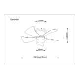 STROPNI VENTILATOR GLOBO KOVINSKI BEL MAT LED