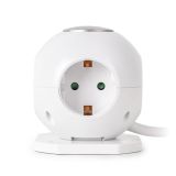 ŠUKO VTIKAČ ENTAC RAZDELILEC S STIKALOM 4X VTIČNICE 1.5M BEL