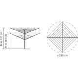 SUŠILO BRABANTIA VRTNO LIFT-O-MATIC ADVANCED 60M SIVO