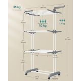 SUŠILO SONGMICS ZLOŽLJIVO PREMIČNO LLR701W01V2