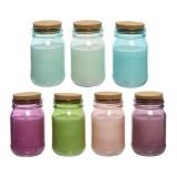 SVEČA V KOZARCU DECORIS CITRONELA FI7.9X13.8 S PLUT. POKROVOM, SORT.