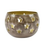 SVEČNIK DECORIS ZA ČAJNE SVEČKE ŽELEZEN SIV 10X10X7 CM