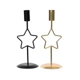 SVEČNIK DECORIS ZVEZDA, SREBRN ALI ZLAT 8.5X8.5X27.5 SORT