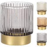 SVEČNIK EH ZA ČAJNO SVEČKO REBR. STEKLO, 7X8 CM