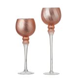 SVEČNIK HOUSE OF SEASONS KELIH 2/1 ROSE GOLD 42X12.5CM