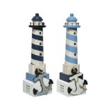 DEKORACIJA DECORIS SVETILNIK IZ BOROVEGA LESA 9X34 CM, MODRO BEL