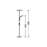 TALNA SVETILKA PRISMA FLOOR 28W+3.5W LED MAT NIKELJ, KVADRATNA