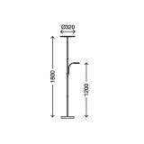 TALNA SVETILKA PRISMA FLOOR I 21W+3.5W LED MAT NIKELJ, OKROGLA