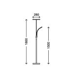 TALNA SVETILKA PRISMA FLOOR VI 17.5W+3.5W LED MAT NIKELJ, KVADRATNA