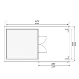 LESENA VRTNA HIŠKA KARIBU TASTRUP 7 S TERASO 300X250X300+320 LES 28MM