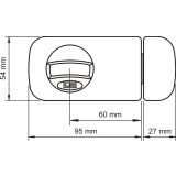 ZAPAHNA KLJUČAVNICA LOB TB61 PRIBITNA BELA, CILINDER NIKELJ Z 3 KLJUČI, UNIVERZALNA LEVO - DESNA.