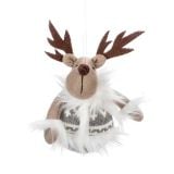 OKRASEK ZA JELKO GLOSSTYLE TEKSTILNA FIGURA 14 CM JELEN/ANGEL SIVE BARVE